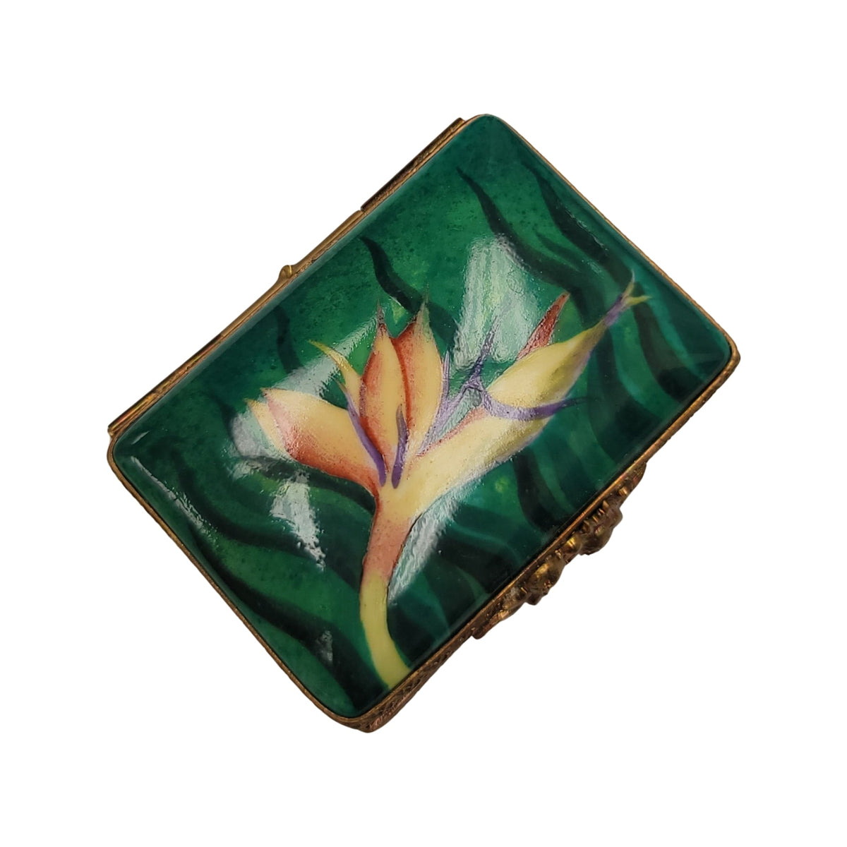Rectangle Bird of Paradise Flower Limoges Box Gift, view 20