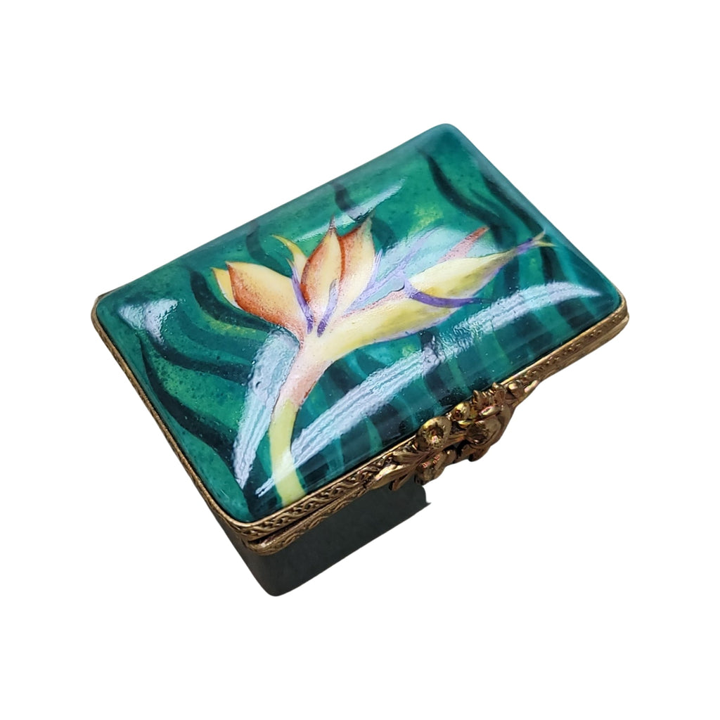 Rectangle Bird of Paradise Flower Limoges Box Gift, view 21