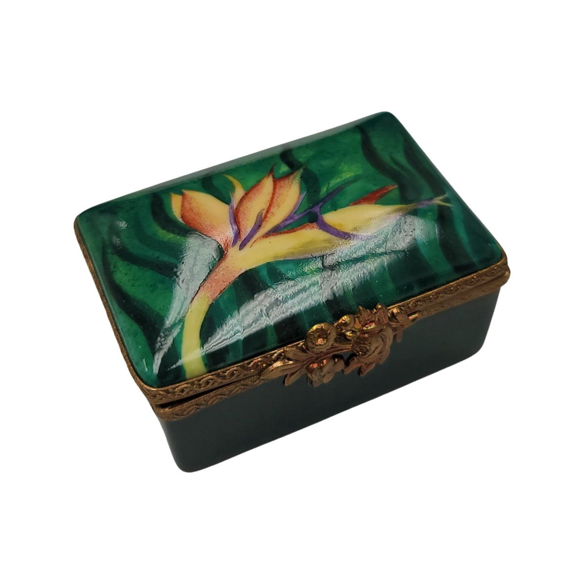Rectangle Bird of Paradise Flower Limoges Box Gift, view 27