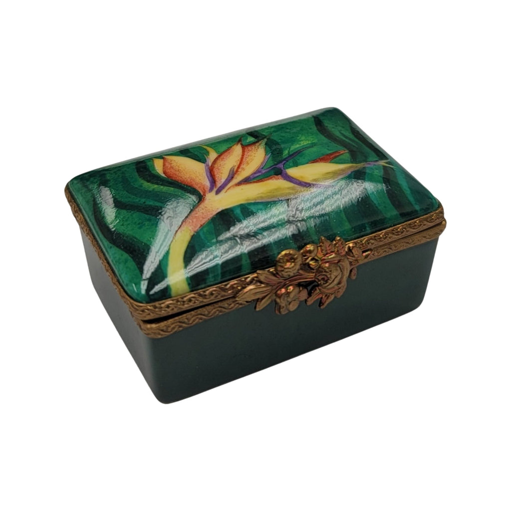 Rectangle Bird of Paradise Flower Limoges Box Gift, view 4