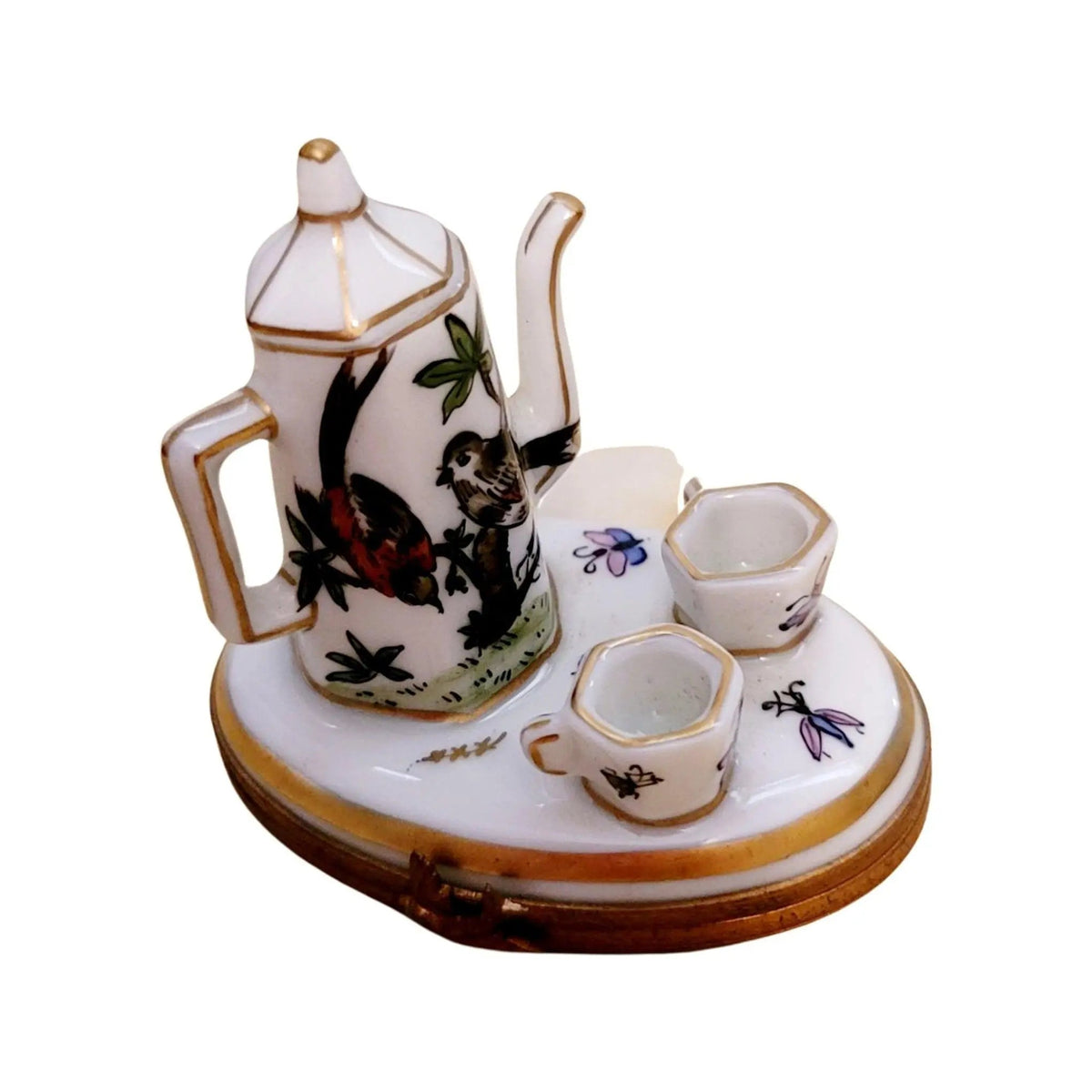 Birds White Limoges Tea Set for Collectors, view 3