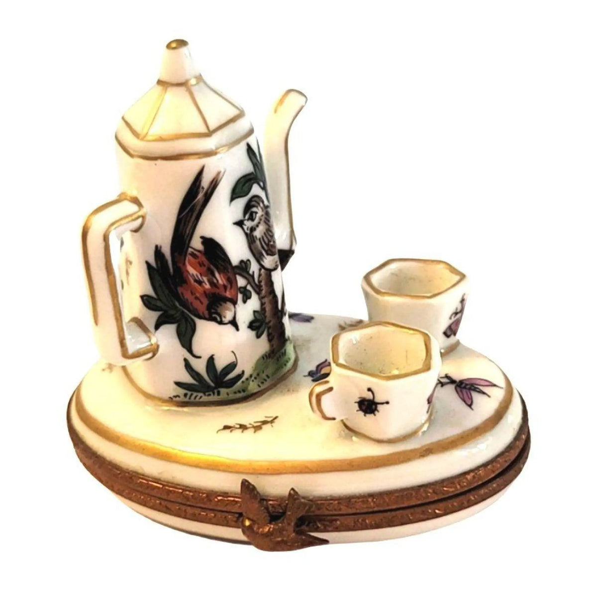 Birds White Limoges Tea Set for Collectors, view 4