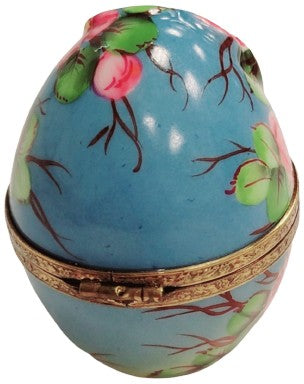 Egg Bird Flowers Limoges Porcelain Box, view 3