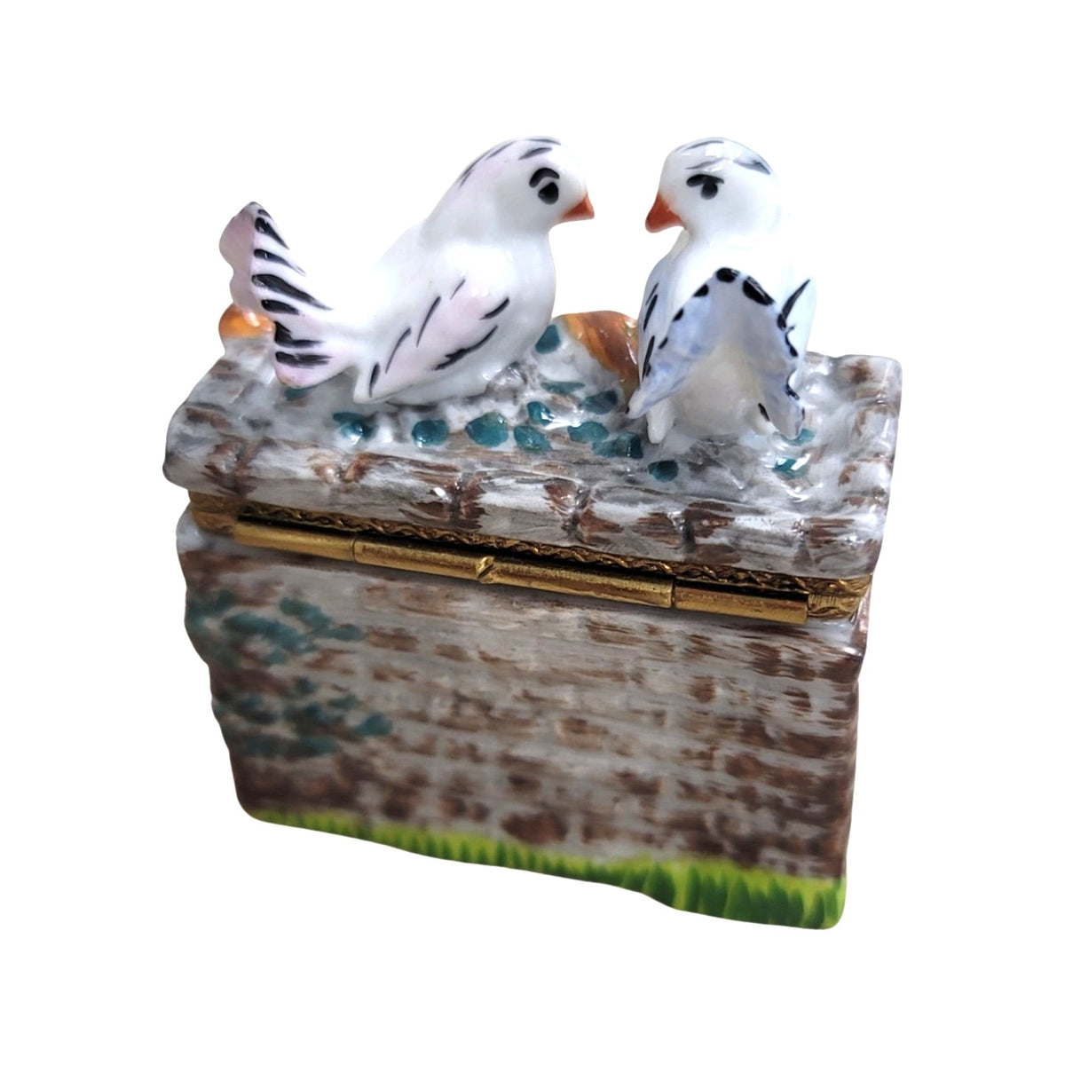 Birds on Fountain Porcelain Limoges Porcelain Art Object Collectible, view 2