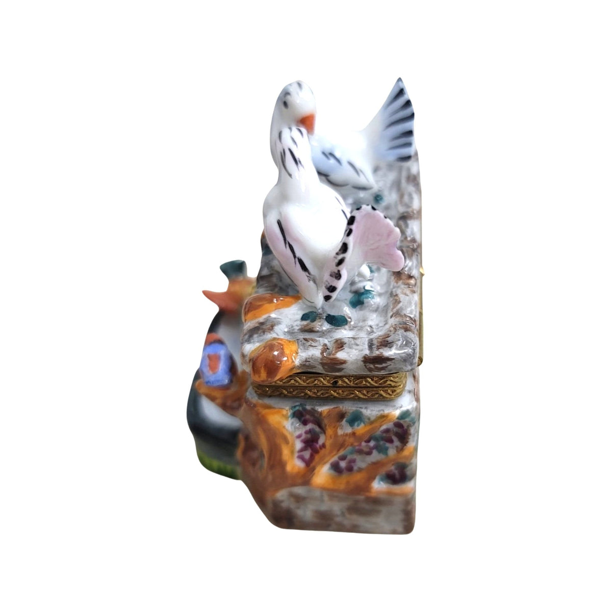 Birds on Fountain Porcelain Limoges Porcelain Art Object Collectible, view 3