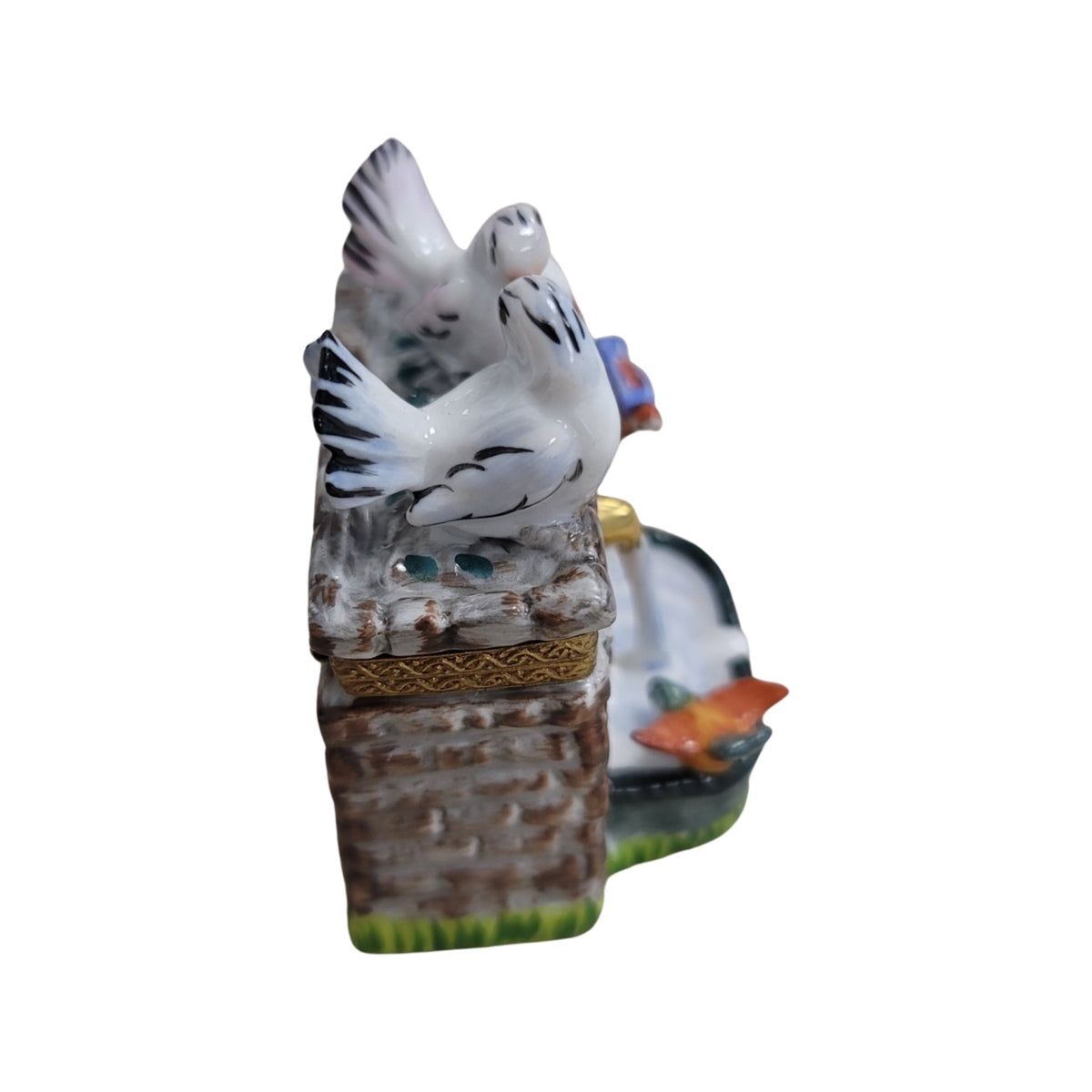 Birds on Fountain Porcelain Limoges Porcelain Art Object Collectible, view 4
