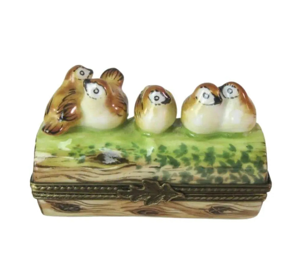 Birds on a Brance Porcelain Limoges Porcelain Art Object Gift, a hand-painted Limoges porcelain gift
