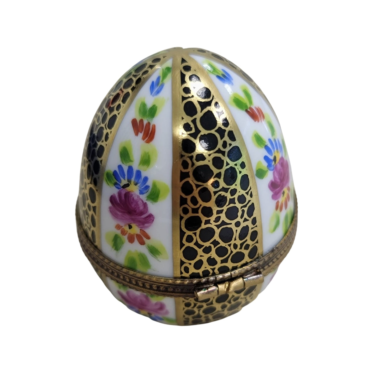 Black Gold Egg Perfume Limoges Porcelain Box for Collectors, view 3