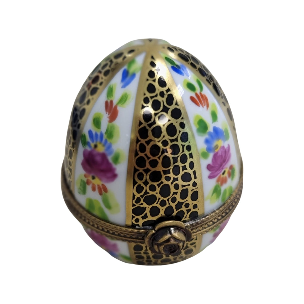 Black Gold Egg Perfume Limoges Porcelain Box for Collectors, view 5
