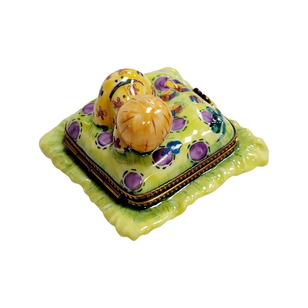 Baby on Pillow Limoges Box Figurine, view 3