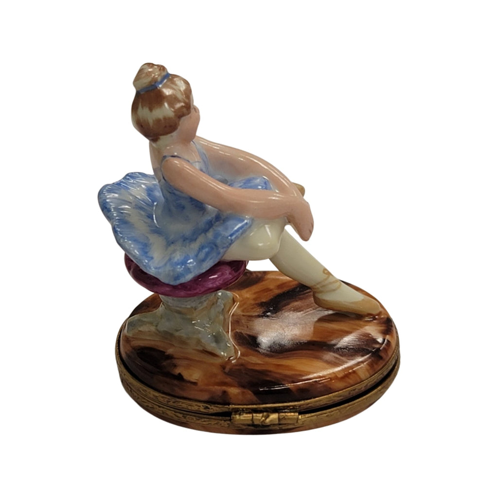 Blond Blue Ballerina Limoges Box, view 3