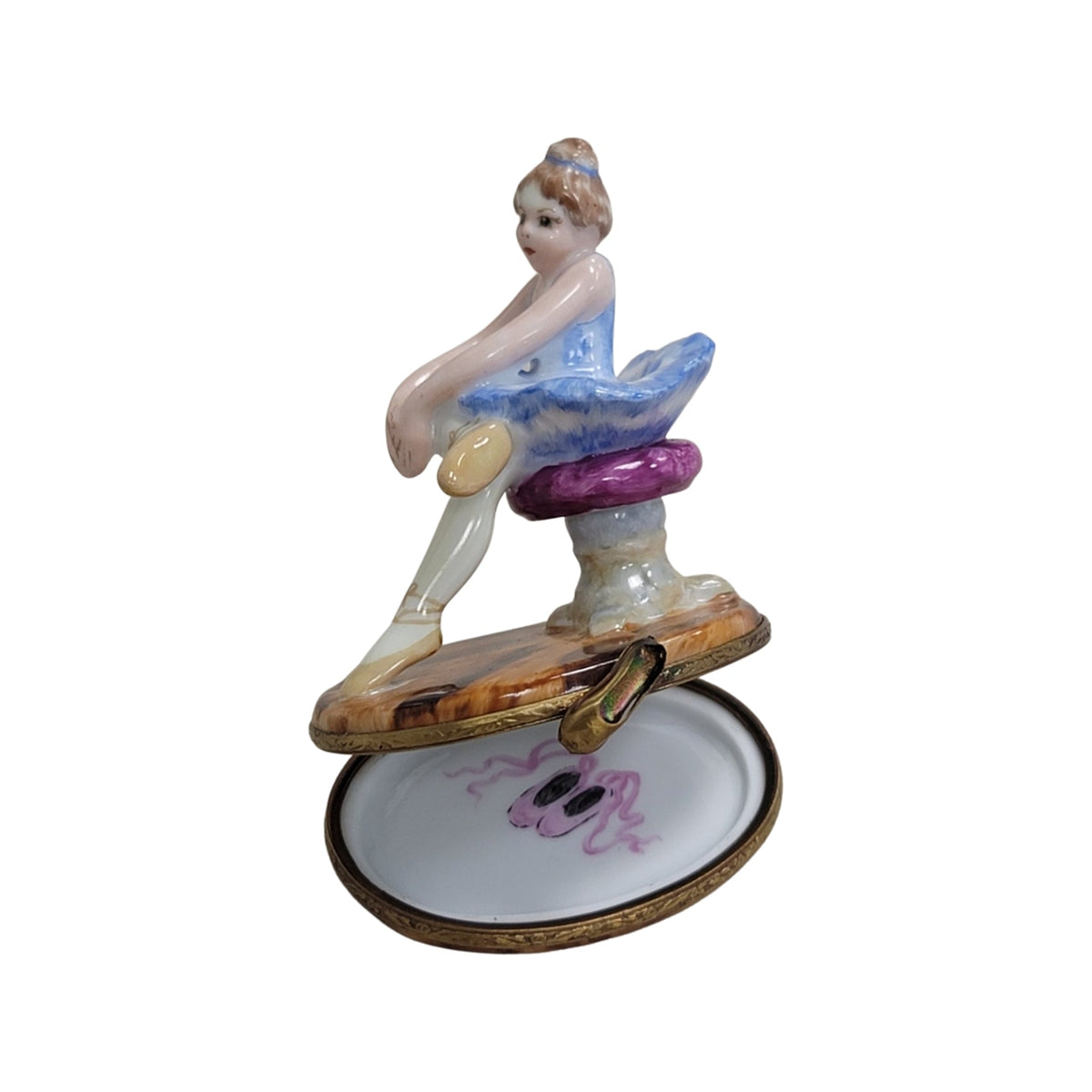 Blond Blue Ballerina Limoges Box, view 4