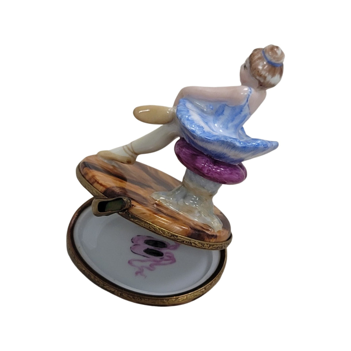 Blond Blue Ballerina Limoges Box, view 5