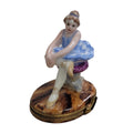 Blond Blue Ballerina Limoges Box, a hand-painted Limoges porcelain gift