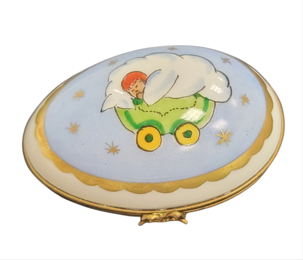 Blue Baby Egg Limoges Porcelain Box, view 7