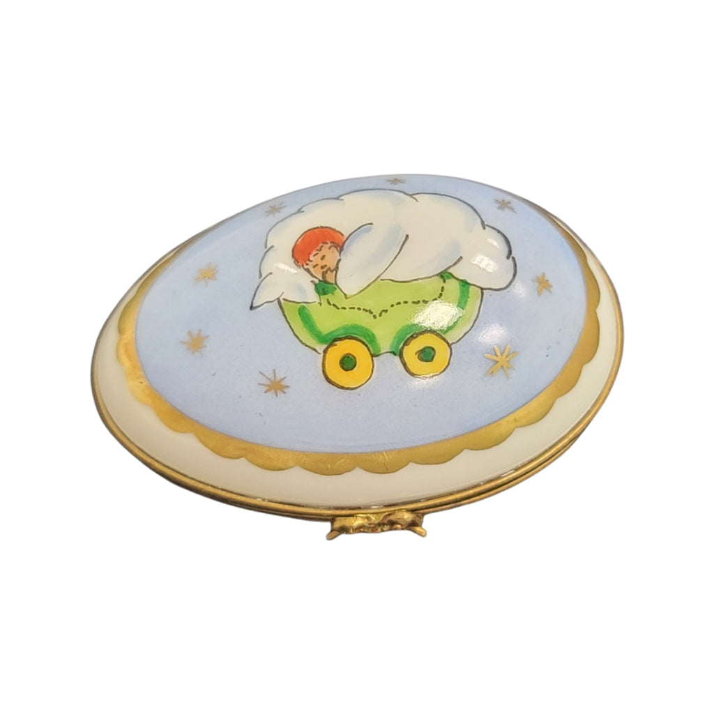 Blue Baby Egg Limoges Porcelain Box, a hand-painted Limoges porcelain gift