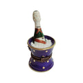 Authentic Blue Bucket of Brut Champagne on Ice Limoges box, hand-painted in France, from Limoges Boutique