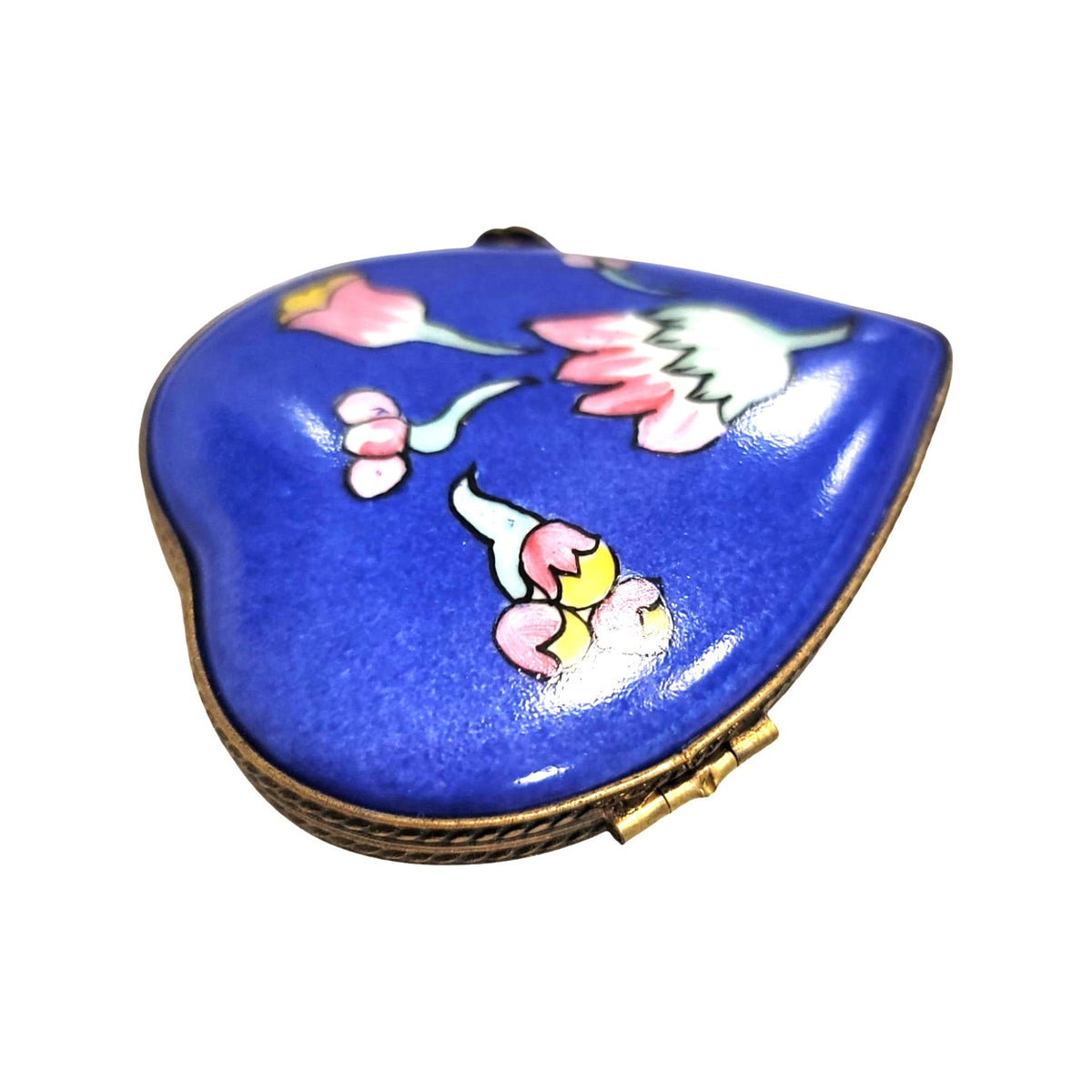 Blue Deco Heart Limoges Porcelain Art Object, view 4