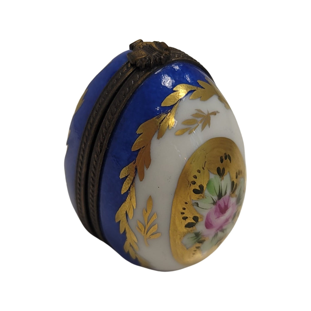 Blue Egg Vertical Perfume Limoges Porcelain Box 1, view 5