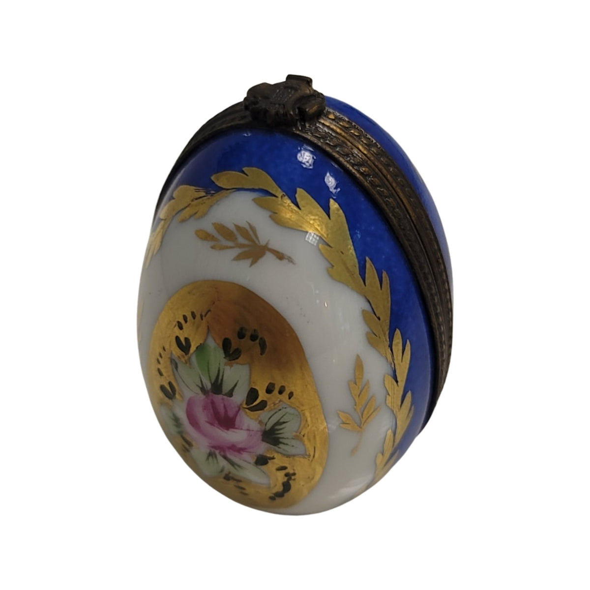 Blue Egg Vertical Perfume Limoges Porcelain Box 1, view 6