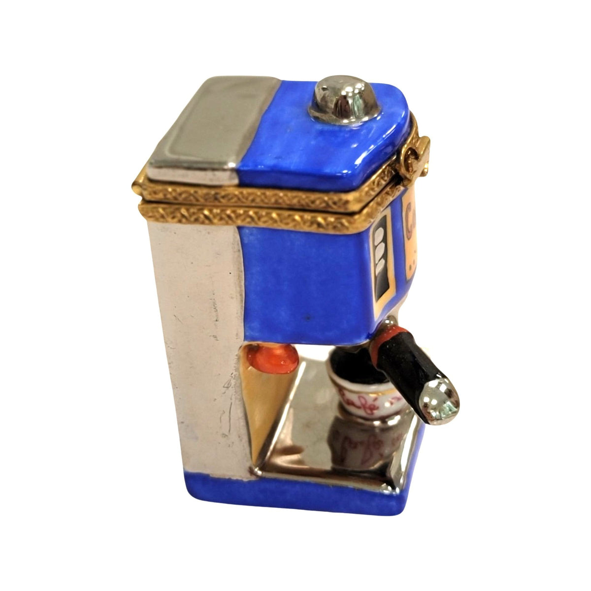 Blue Coffee Espresso Machine Limoges Box for Coffee Lovers, view 4