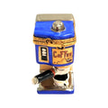 Blue Coffee Espresso Machine Limoges Box for Coffee Lovers, a hand-painted Limoges porcelain gift