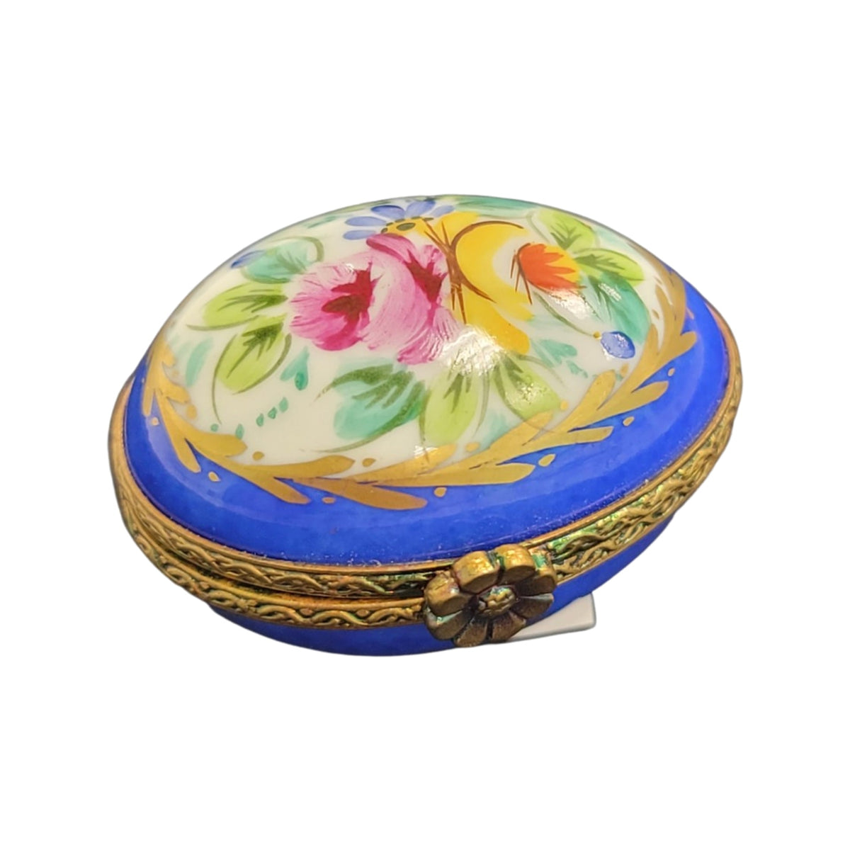 Blue Flowers Egg Limoges Porcelain, view 5