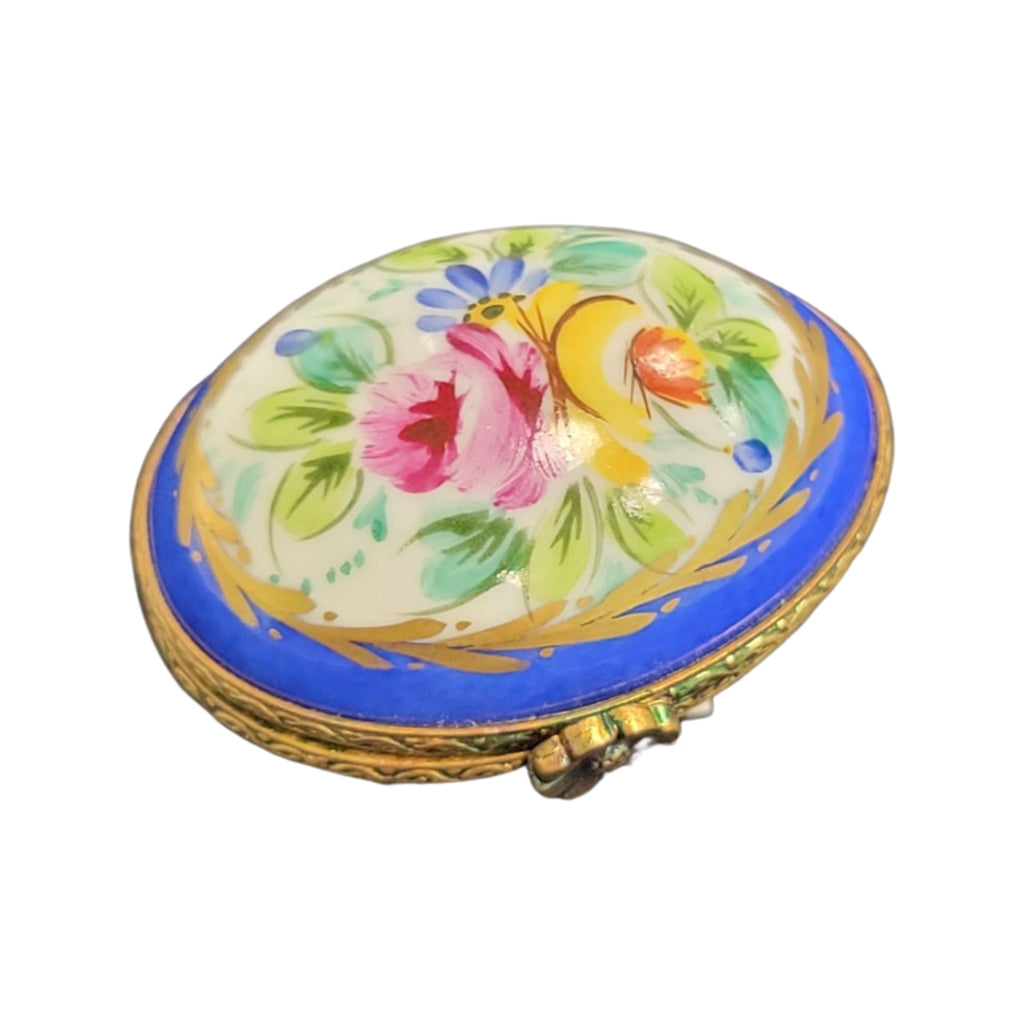 Blue Flowers Egg Limoges Porcelain, view 6