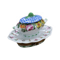 Blue Flowered Soup Tureen Figurine, a hand-painted Limoges porcelain gift