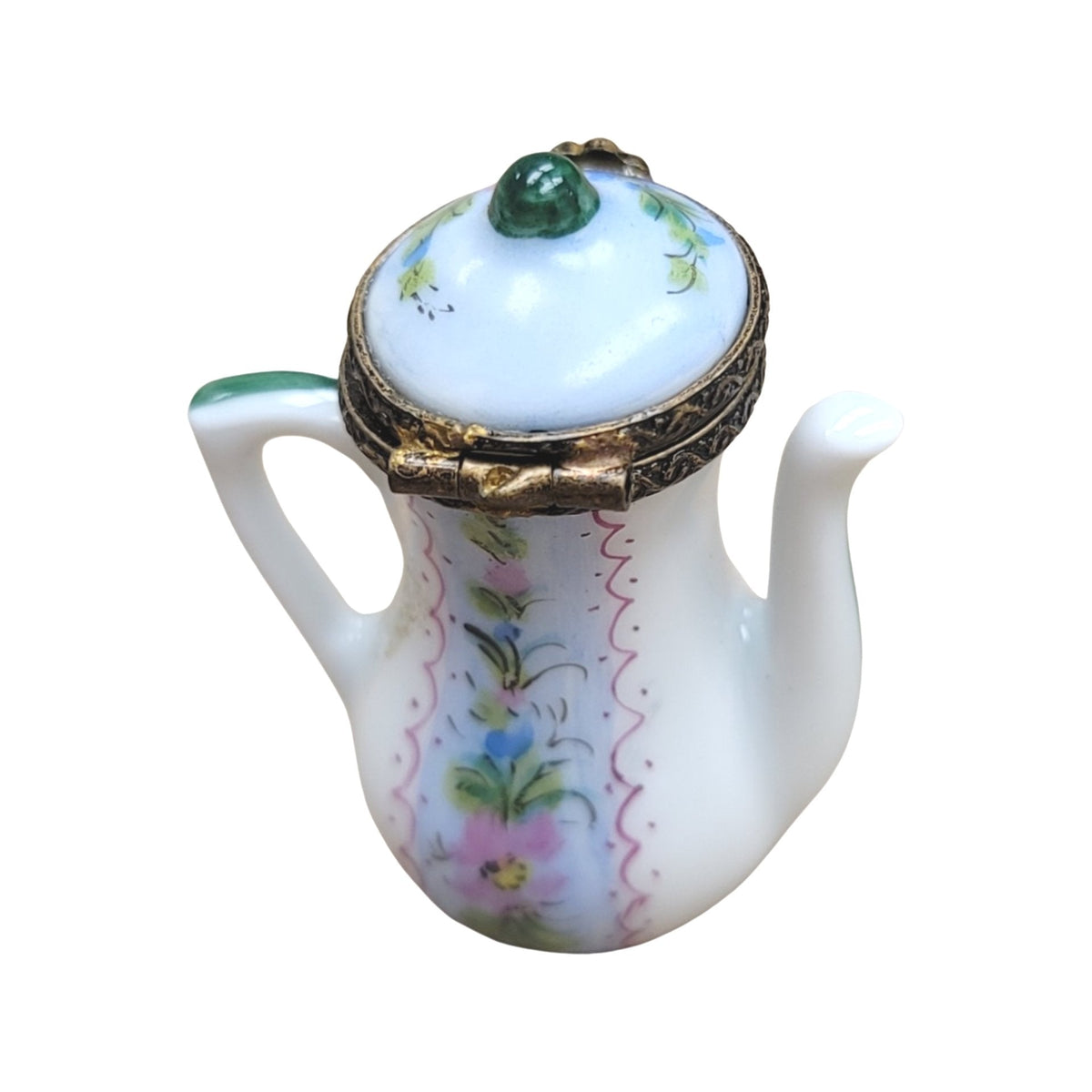Teapot Blue Limoges Box Figurine, view 3