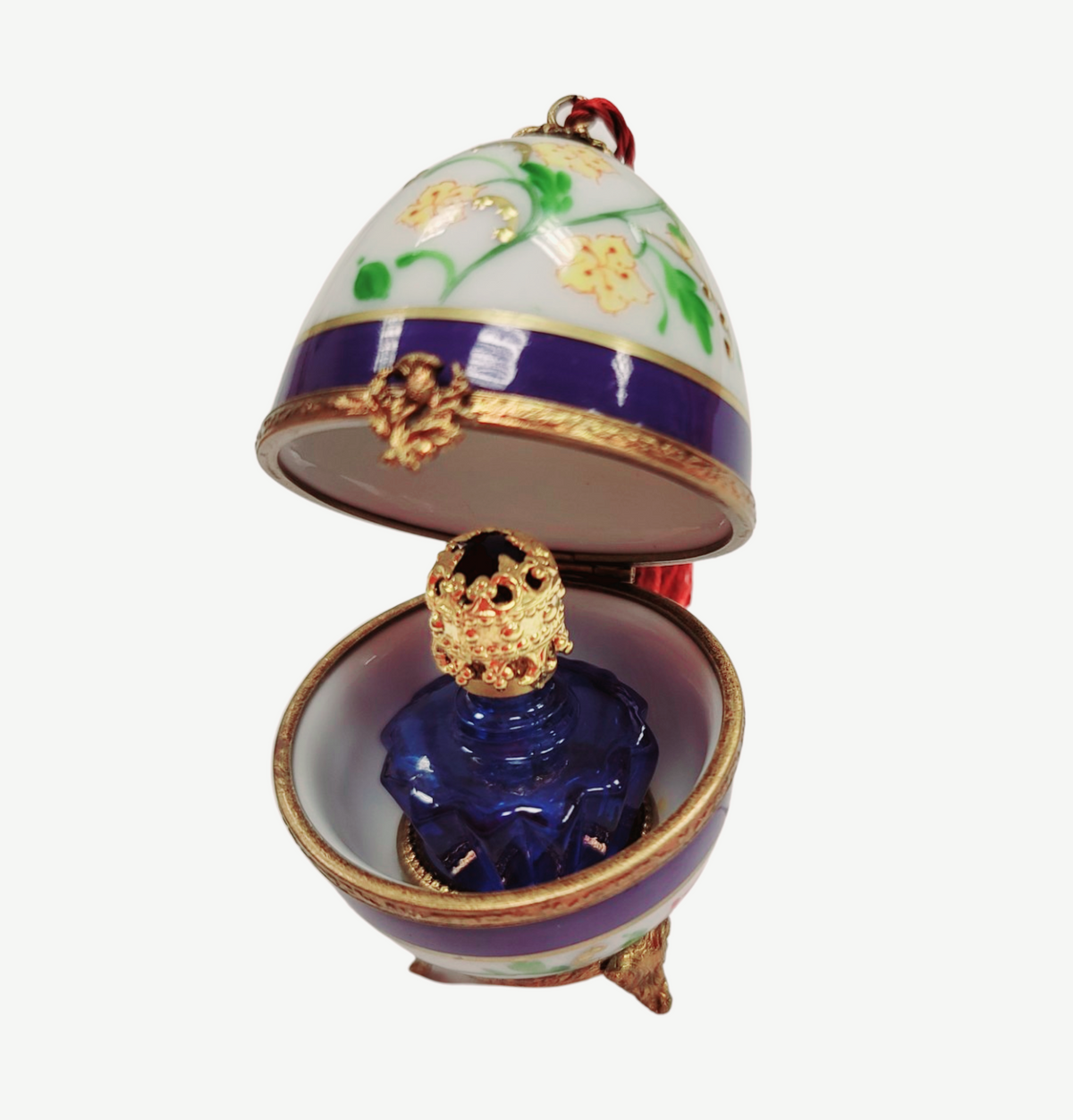The Blue Flowers Egg with Perfume, a Limoges keepsake with true French charm