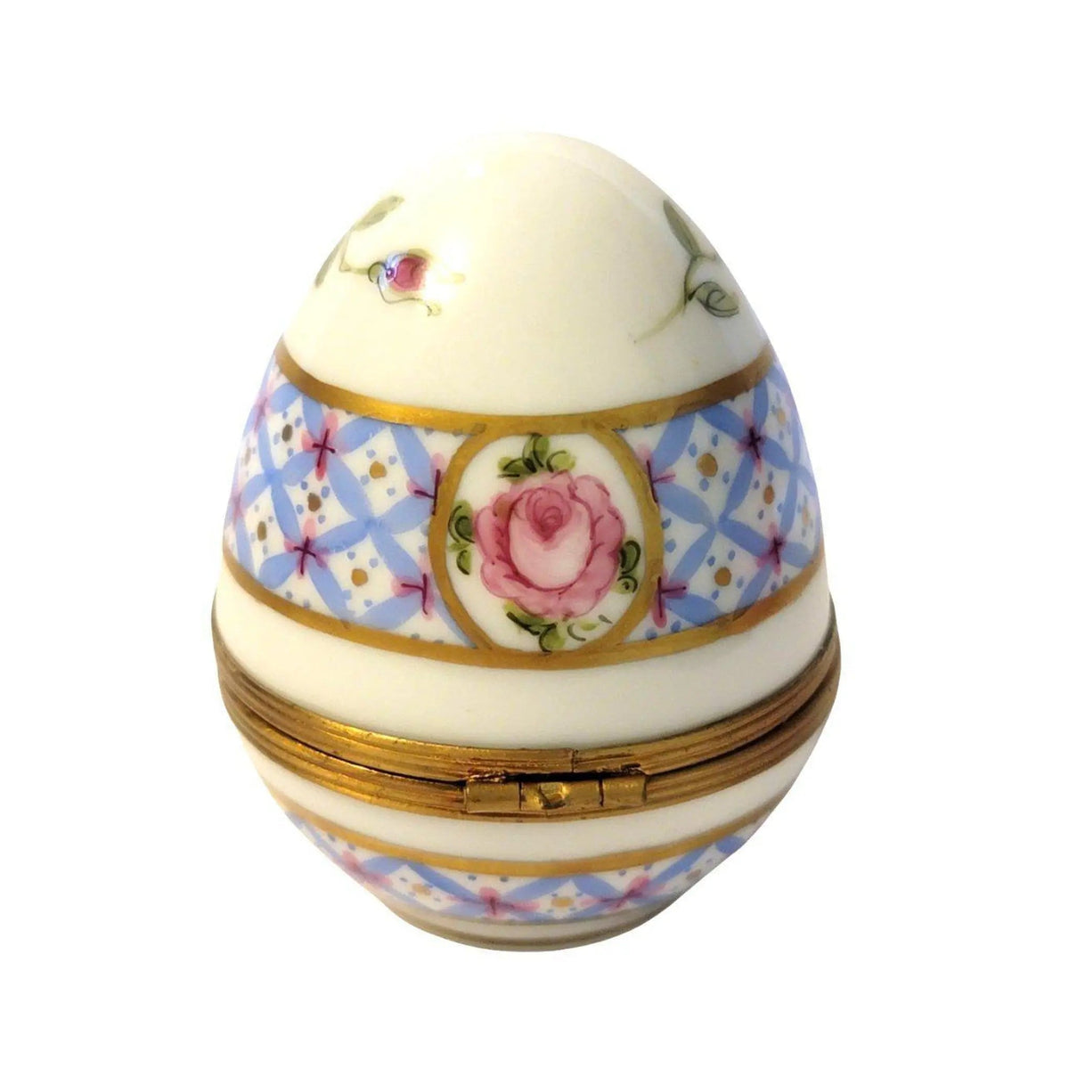 A thoughtful gift for Francophiles: the Blue with Roses Egg F D Limoges box