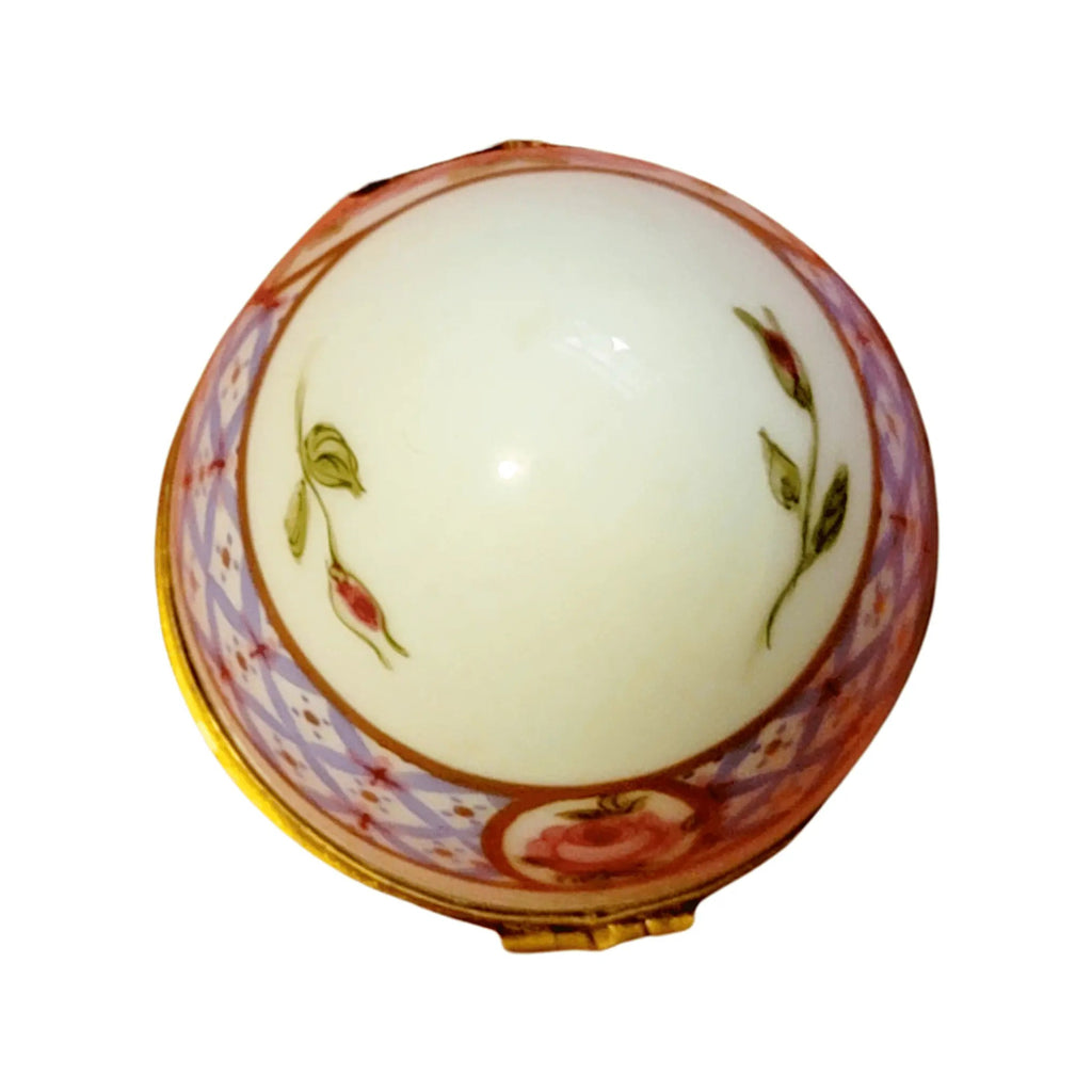 Collectible Blue with Roses Egg F D Limoges box with artisan brushwork