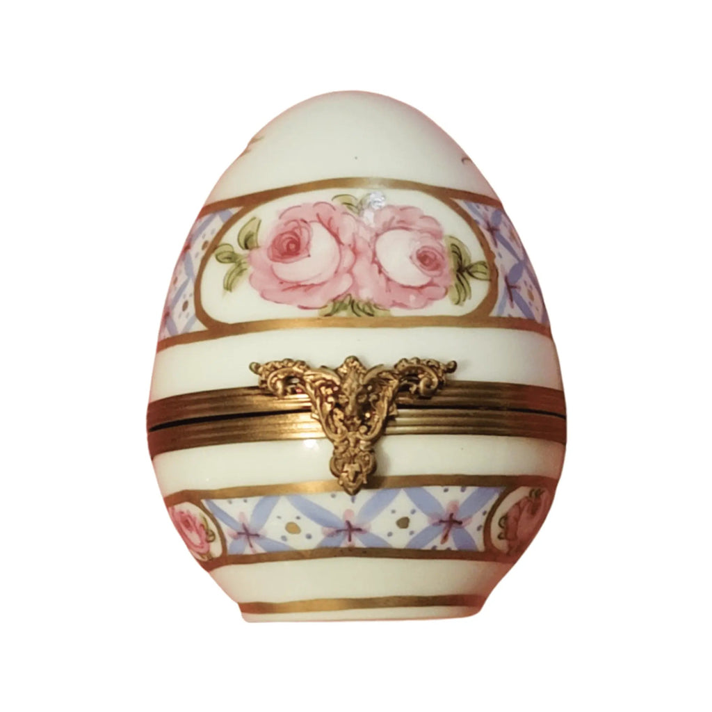 The Blue with Roses Egg F D, a Limoges keepsake with true French charm