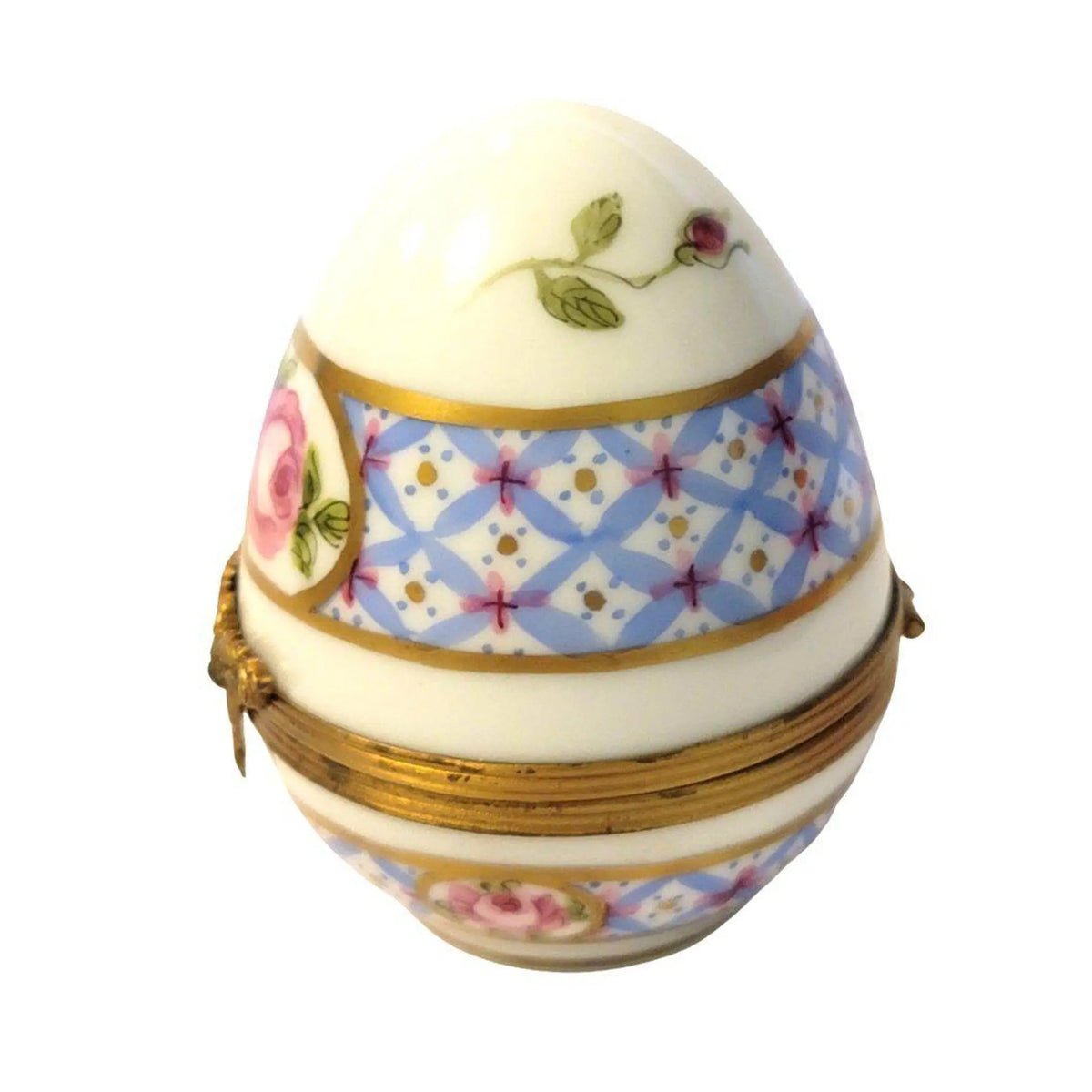 Blue with Roses Egg F D Limoges box, an heirloom-quality piece for collectors