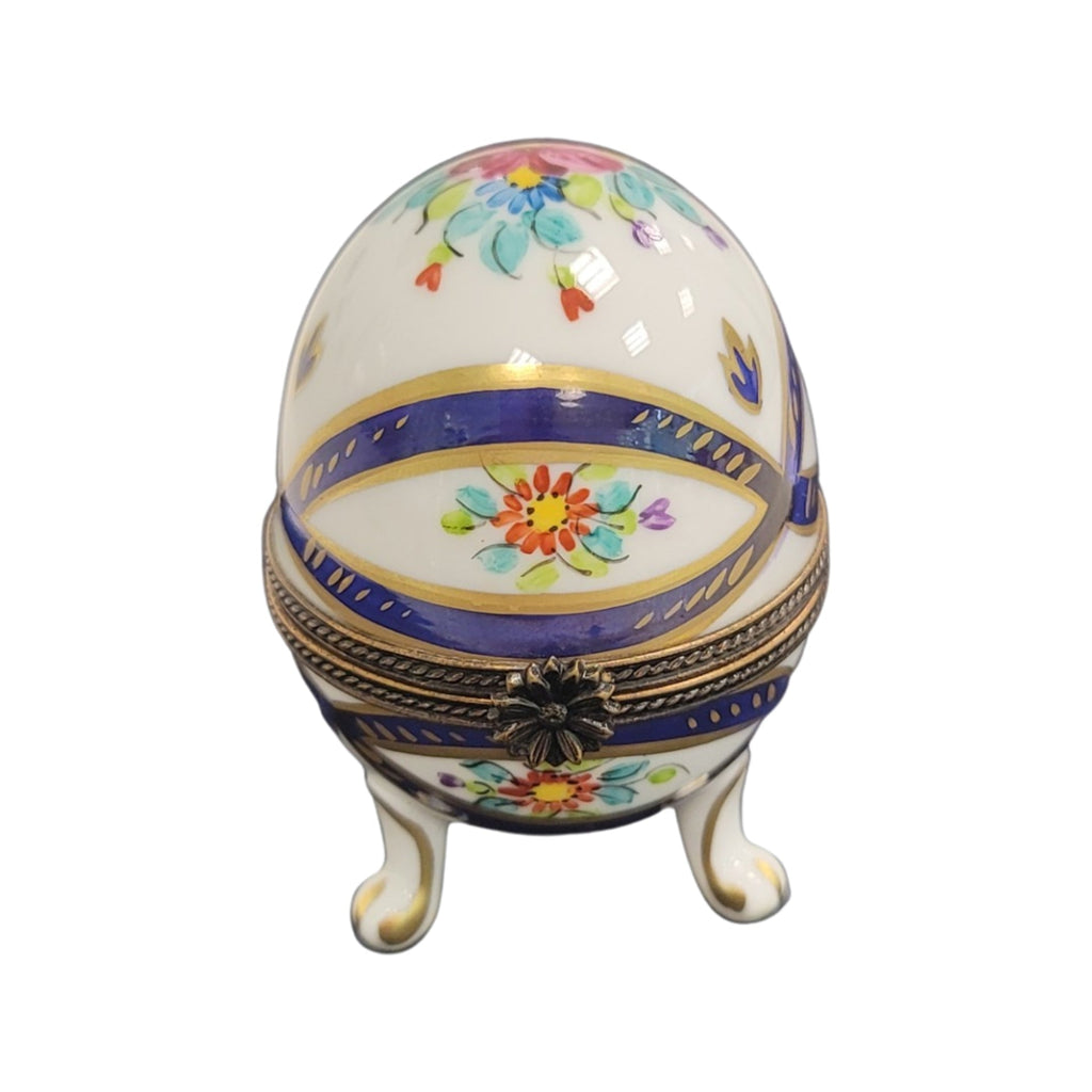 Blue Footed Egg Limoges Porcelain Box for Collectors, a hand-painted Limoges porcelain gift