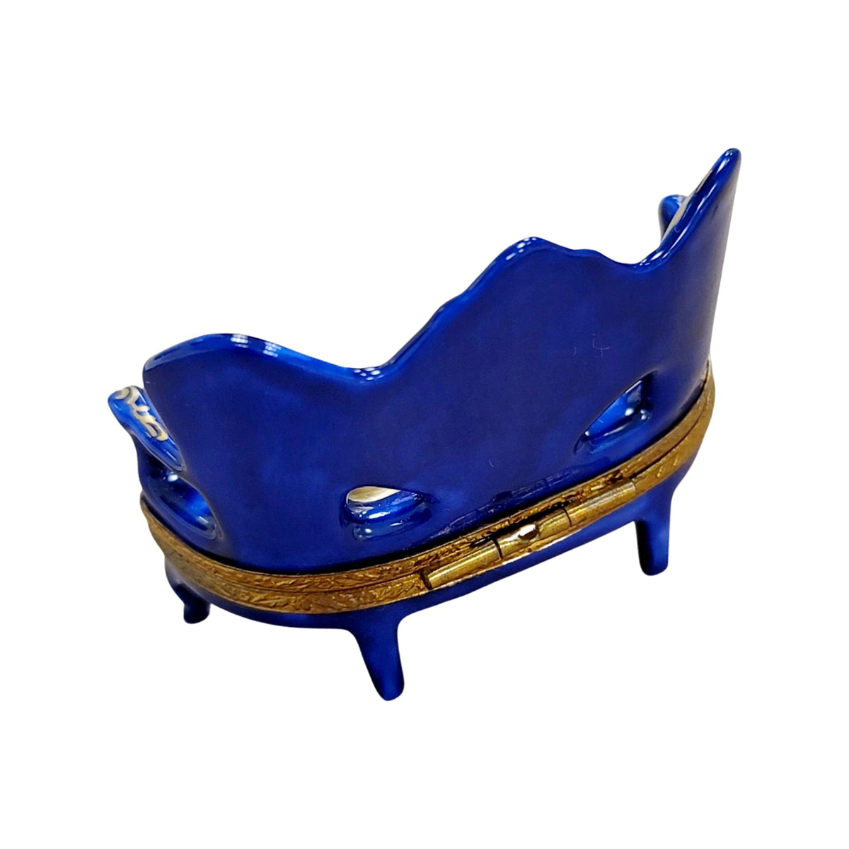 Blue French Love Seat Figurine for Collectors Limoges, view 3