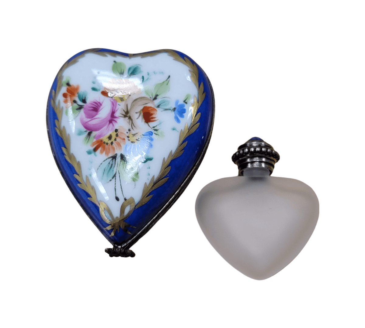Blue Heart Perfume Bottle Limoges Box, view 7