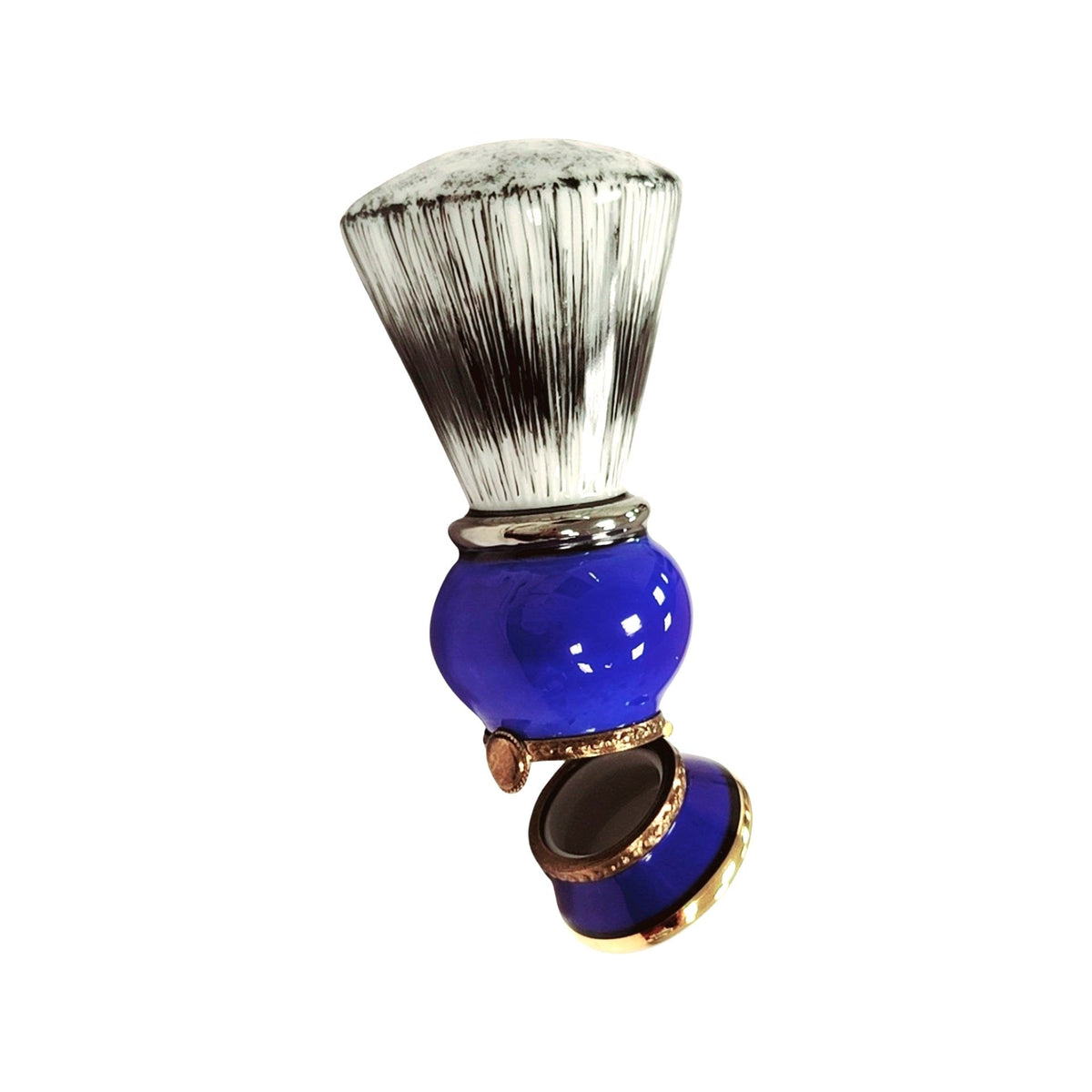 Blue Limoges Shaving Brush Figurine for Collectors, view 2