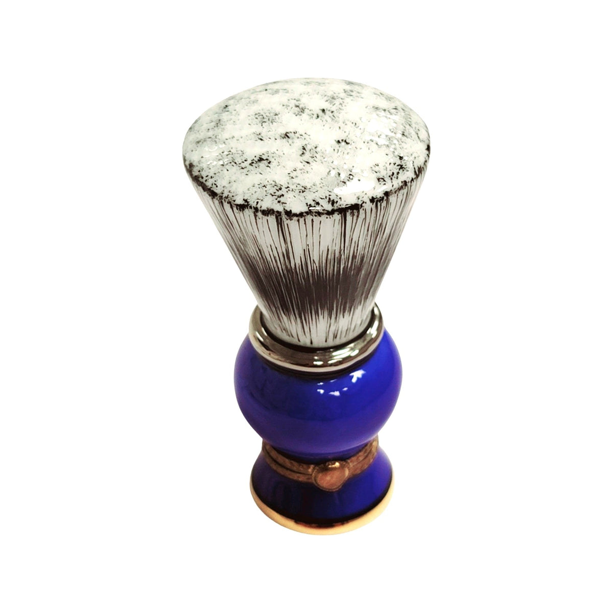 Blue Limoges Shaving Brush Figurine for Collectors, a hand-painted Limoges porcelain gift