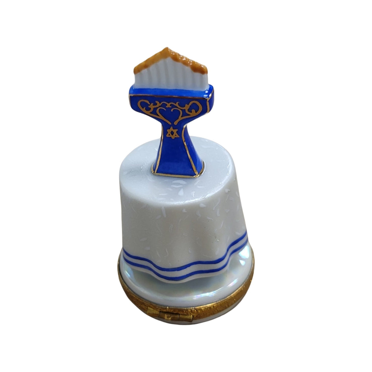 Blue Menorah Hanukkah Limoges Box, view 3