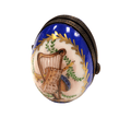Genuine Blue Music Oval Picture Frame Limoges box painted by hand in France, from Limoges Boutique