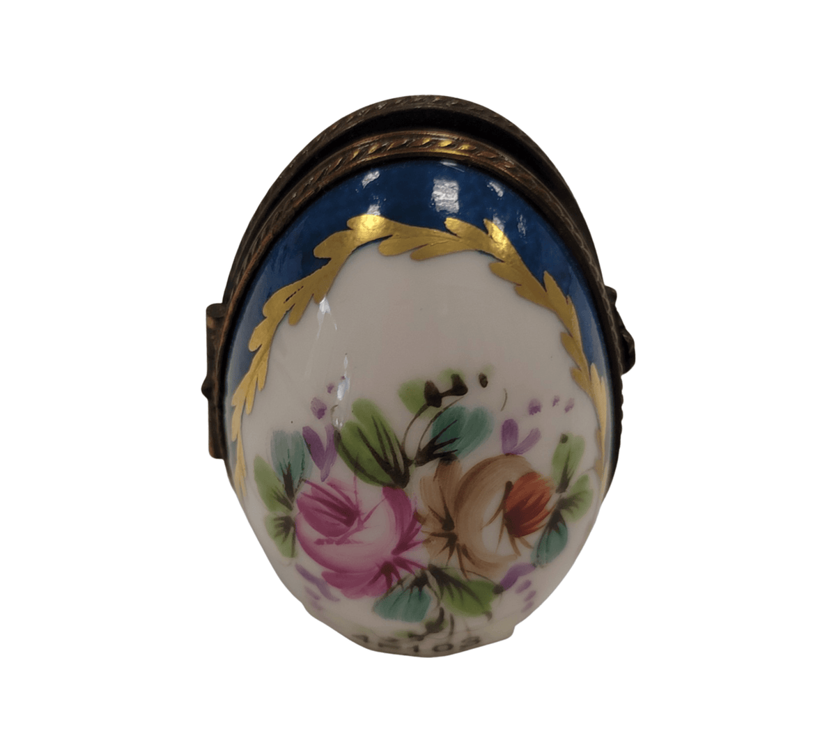 A thoughtful gift for Francophiles: the Blue Oval Flowers Vertical Picture Frame Limoges box
