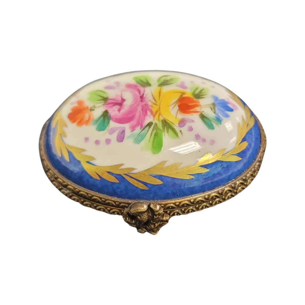 Blue Oval for Collectors, a hand-painted Limoges porcelain gift