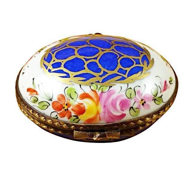 A thoughtful gift for Francophiles: the Blue Oval Gold Circles Limoges box