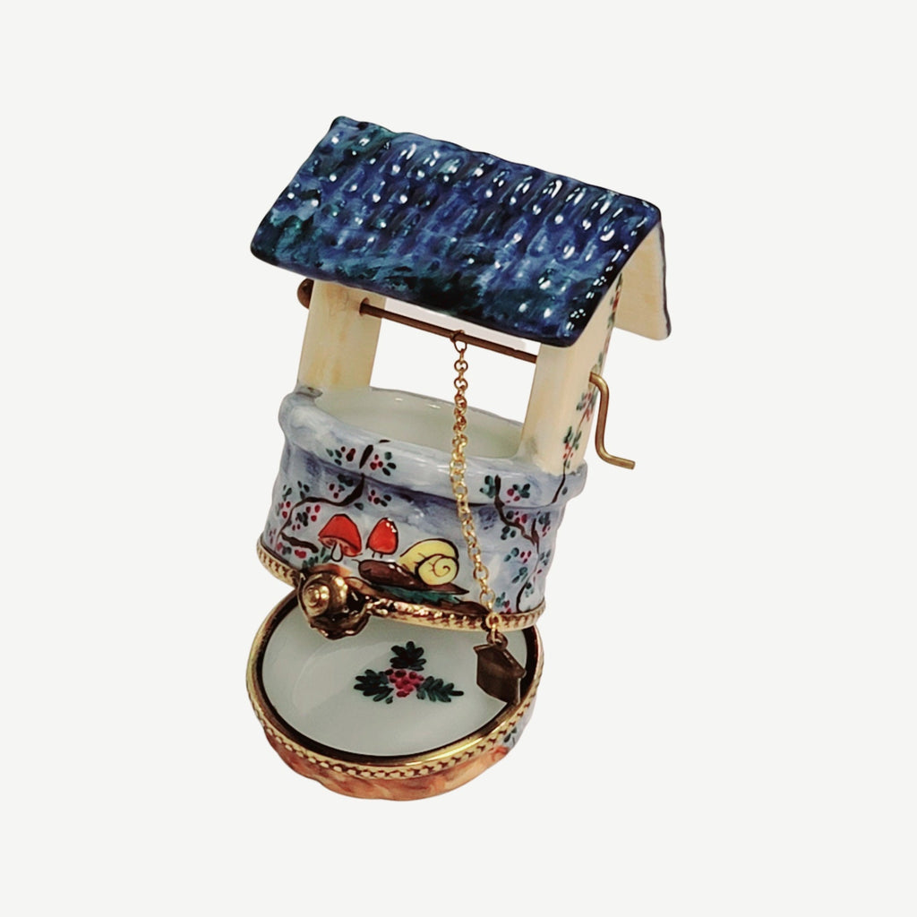 Blue Wishing Well Limoges Box Figurine, view 2