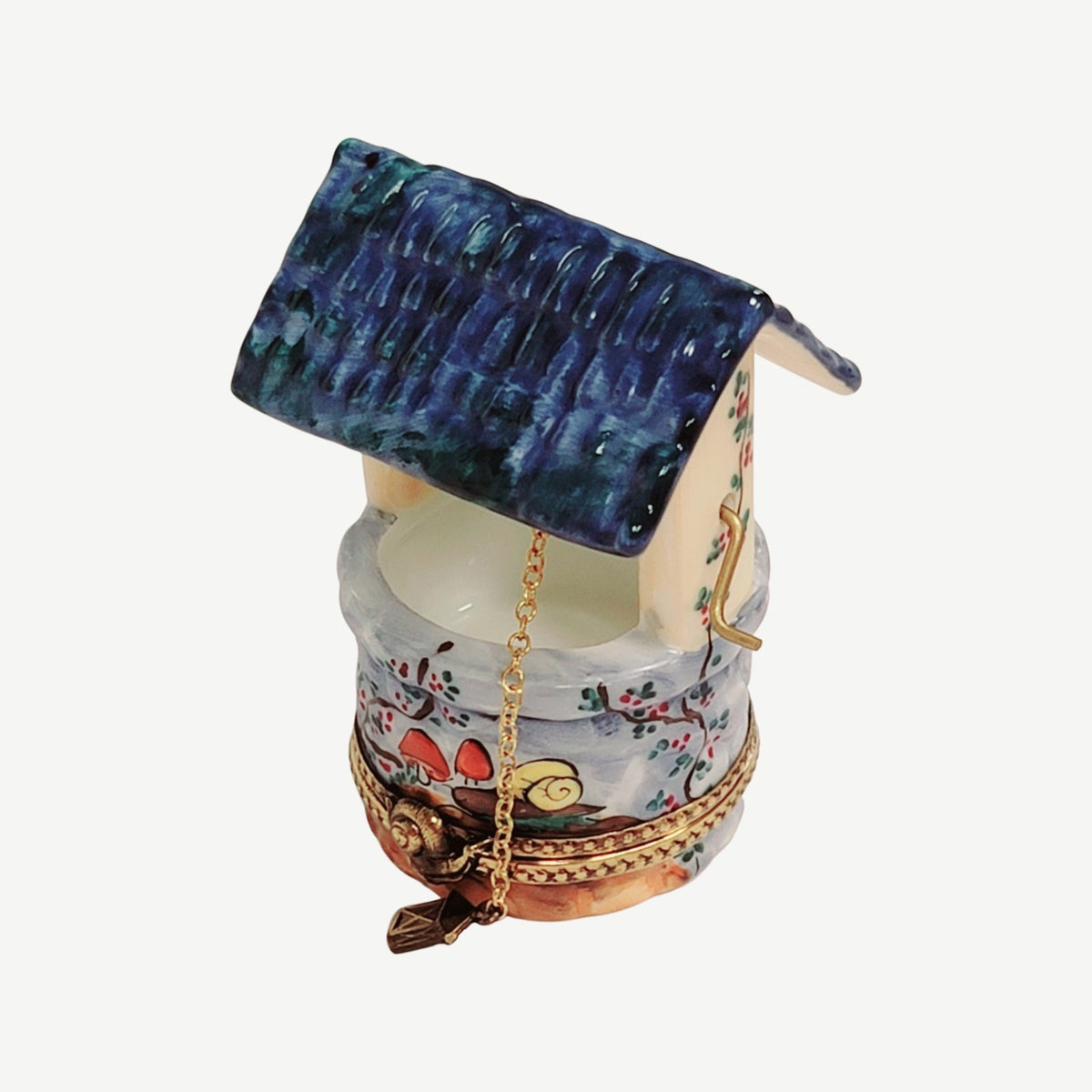 Blue Wishing Well Limoges Box Figurine, view 3