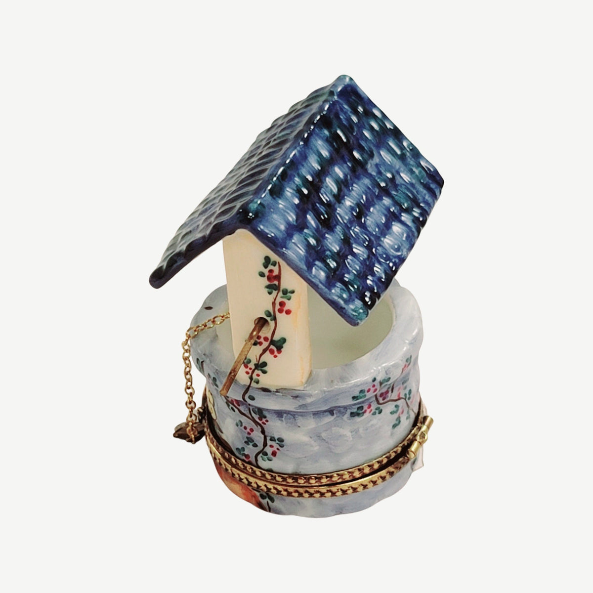 Blue Wishing Well Limoges Box Figurine, view 4
