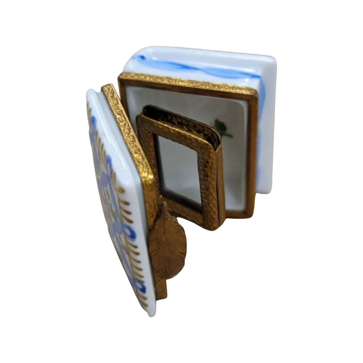 Blue Ribbon Book w Picture Frame Porcelain Art Object Gift, view 2