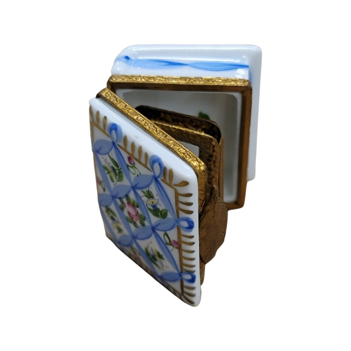 Blue Ribbon Book w Picture Frame Porcelain Art Object Gift, view 4